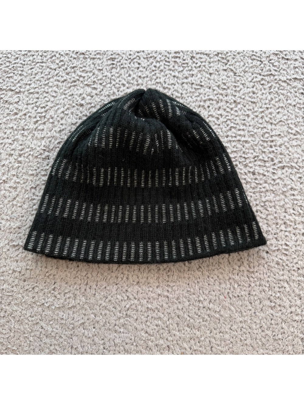 Forever 21 Black Open Knit Mesh Beanie Skull Cap One Size Grunge Goth Y2K Unisex